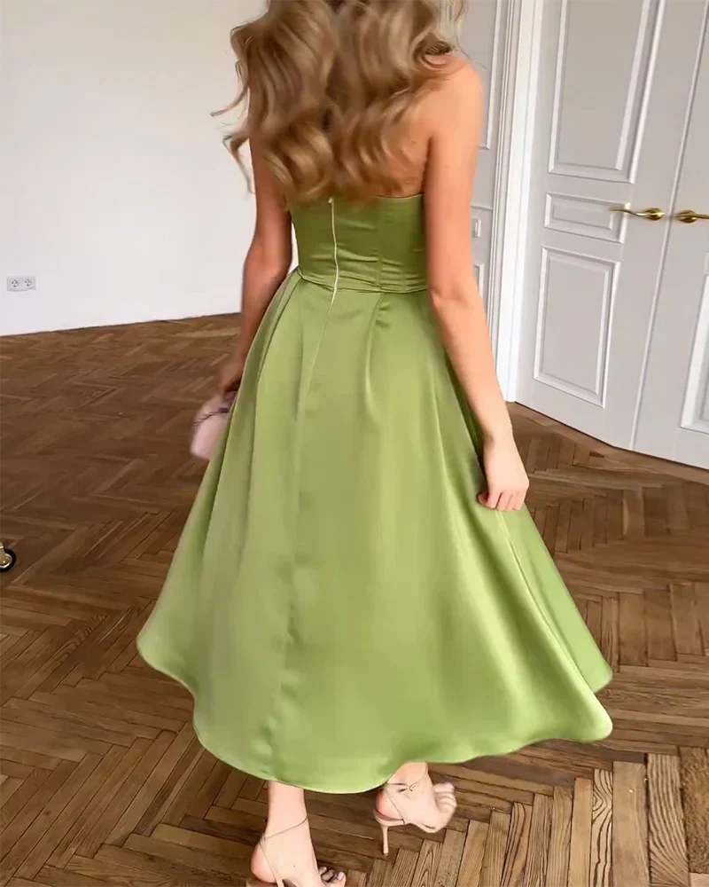 Liora | Elegantes Schulterfreies Midi-Kleid