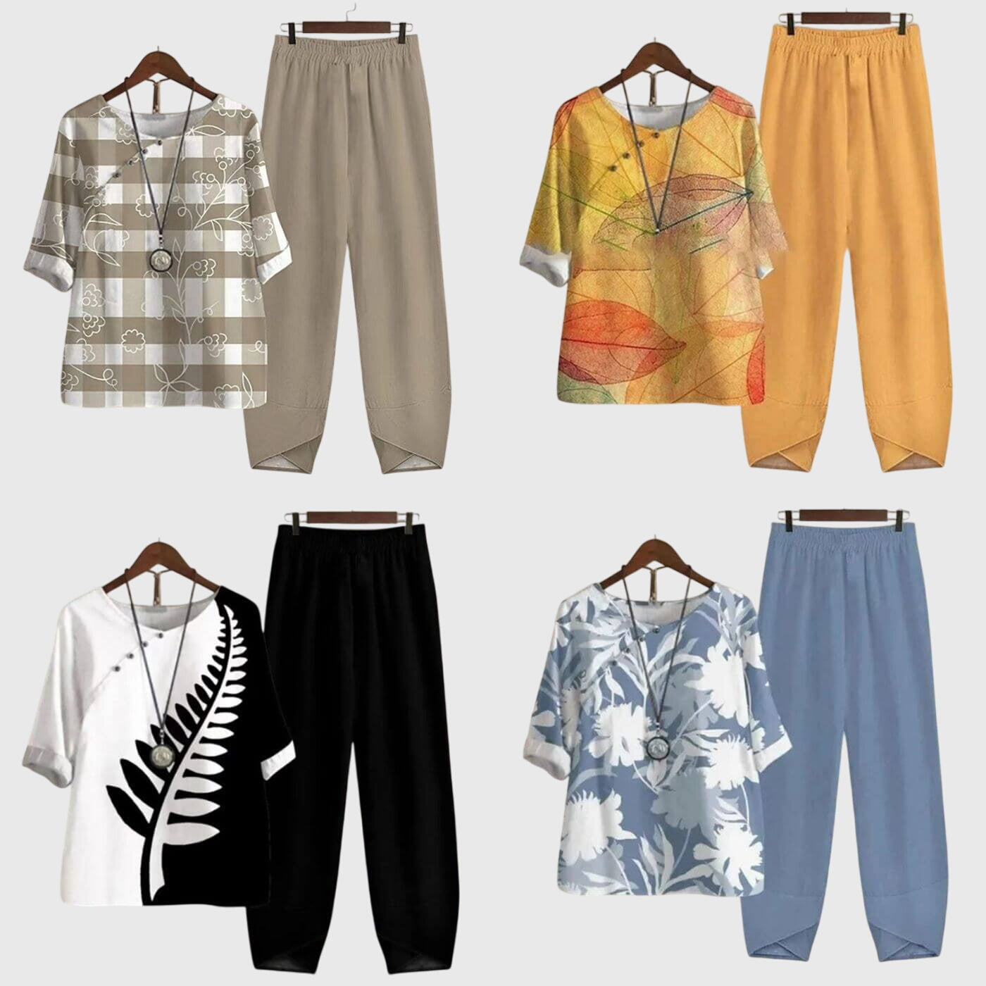 Luisa | Elegantes zweiteiliges Set mit künstlerischem Print