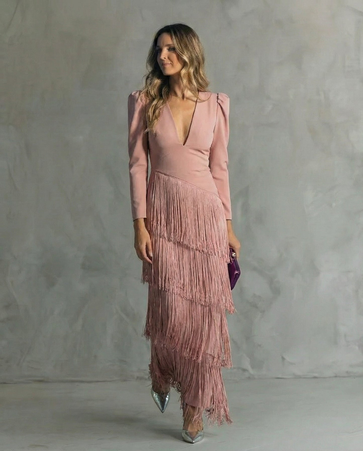 Chiara | Elegantes Kleid mit Fransenärmeln