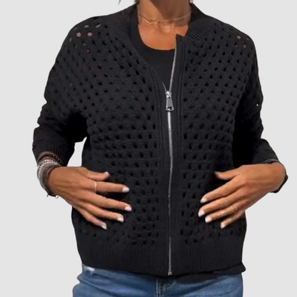 Kaille | Struktur-Cardigan mit Reißverschluss