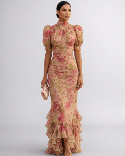 Rosario | Langes Blumenkleid aus Chiffon