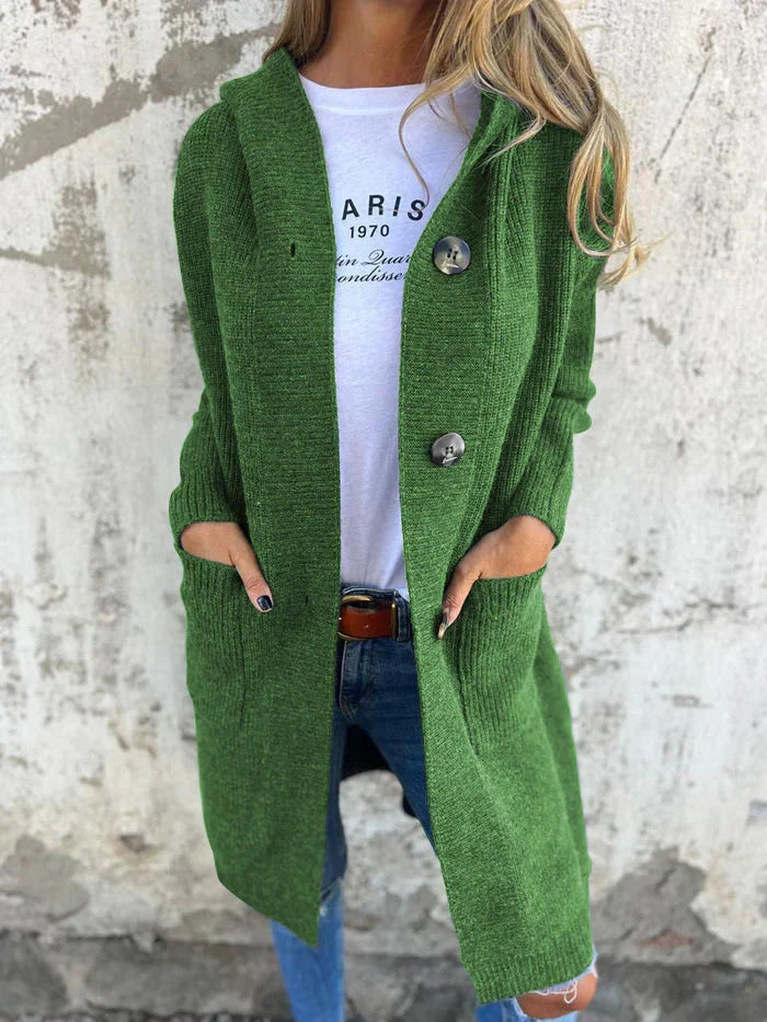 Ruby | Gemütlicher Longline-Cardigan mit Kapuze