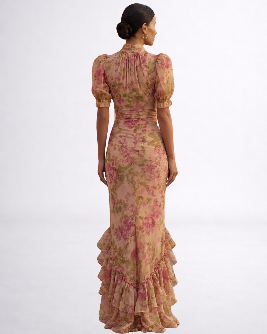 Rosario | Langes Blumenkleid aus Chiffon
