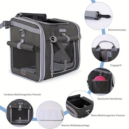 Paw Room™ 3-in-1 Hunde-Transporttasche fürs Fahrrad