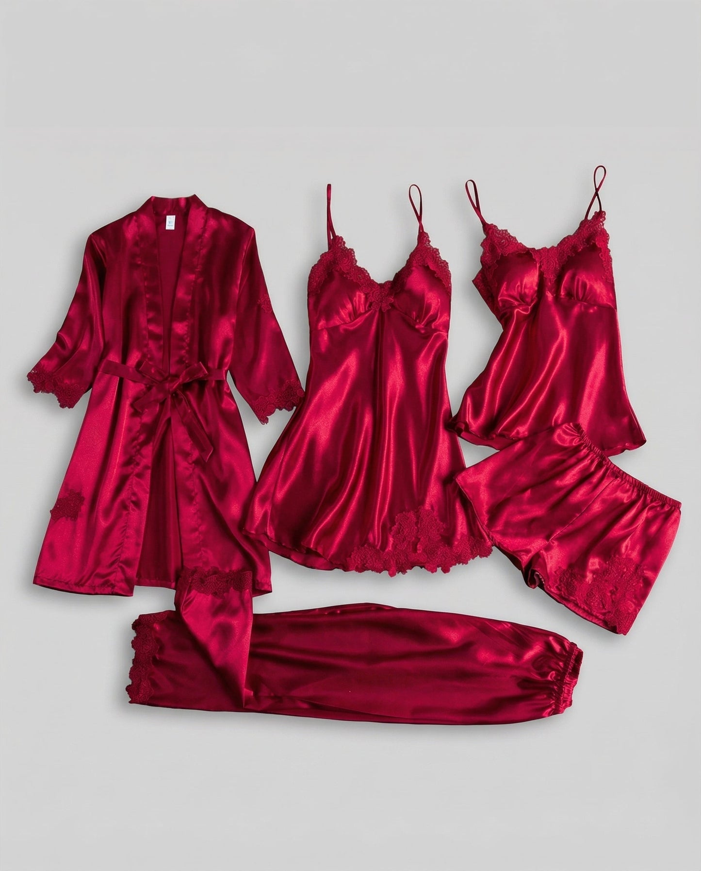 Kerstin | Luxuriöses Seidenpyjama-Set mit Kimono