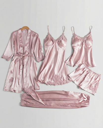 Kerstin | Luxuriöses Seidenpyjama-Set mit Kimono
