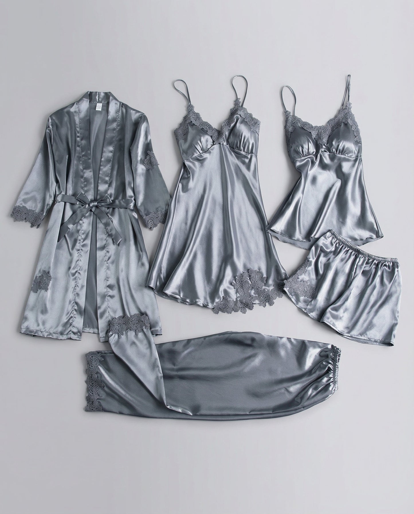 Kerstin | Luxuriöses Seidenpyjama-Set mit Kimono