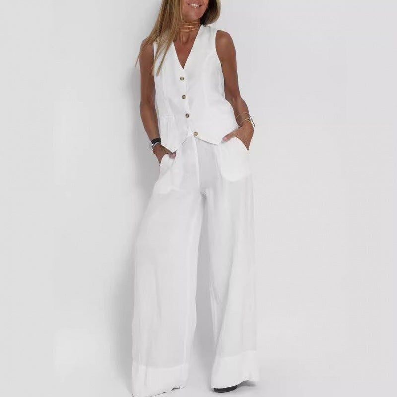 Hannah | Elegantes Und Atmungsaktives Leinenwesten-Set