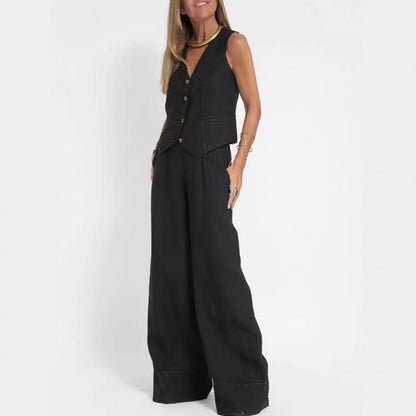 Hannah | Elegantes Und Atmungsaktives Leinenwesten-Set