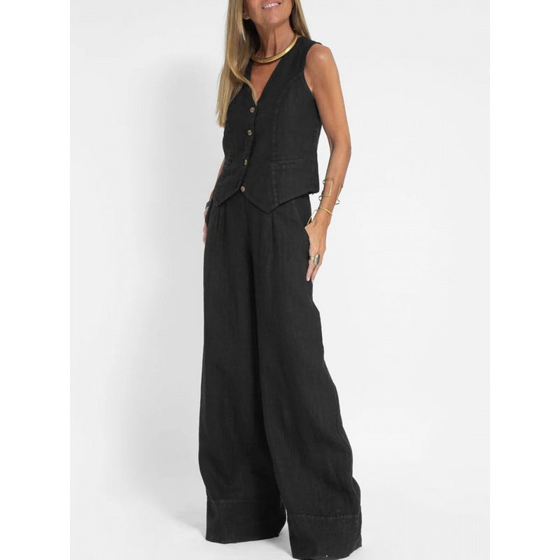 Hannah | Elegantes Und Atmungsaktives Leinenwesten-Set