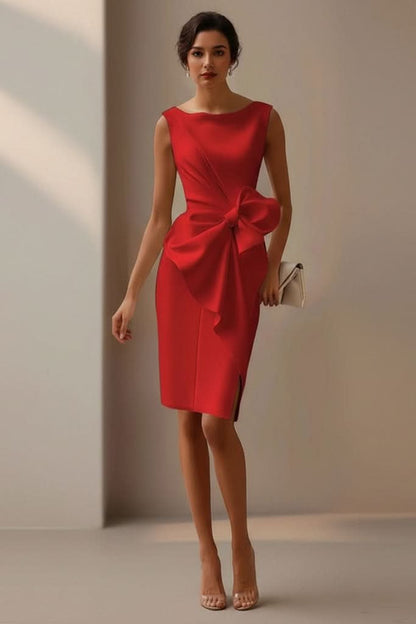 Selina | Ärmelloses Midikleid mit Statement-Schleife und Schlitz