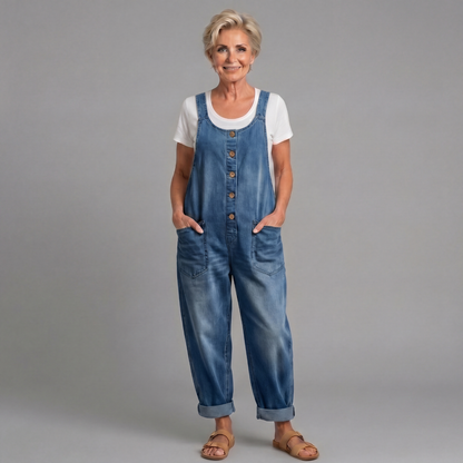 Malaga | Komfortabler Retro-Overall mit weitem Bein für jeden Tag