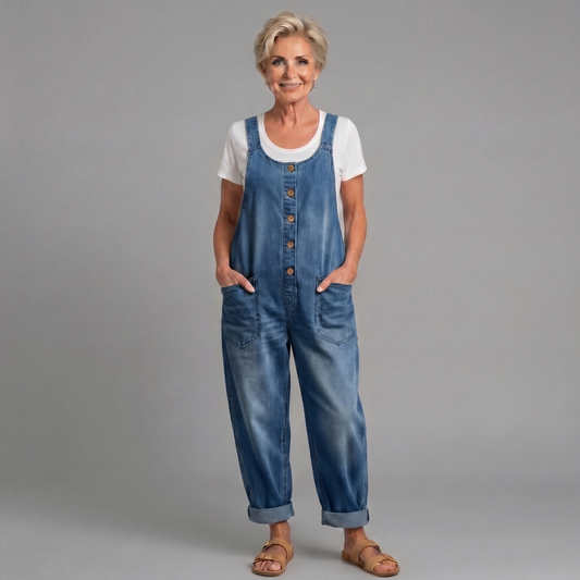 Malaga | Komfortabler Retro-Overall mit weitem Bein für jeden Tag