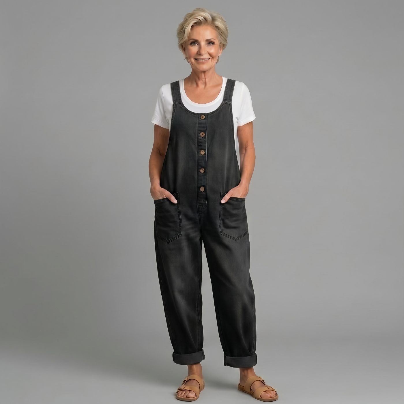 Malaga | Komfortabler Retro-Overall mit weitem Bein für jeden Tag