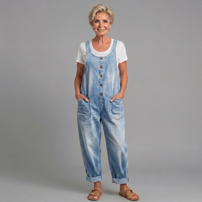 Malaga | Komfortabler Retro-Overall mit weitem Bein für jeden Tag