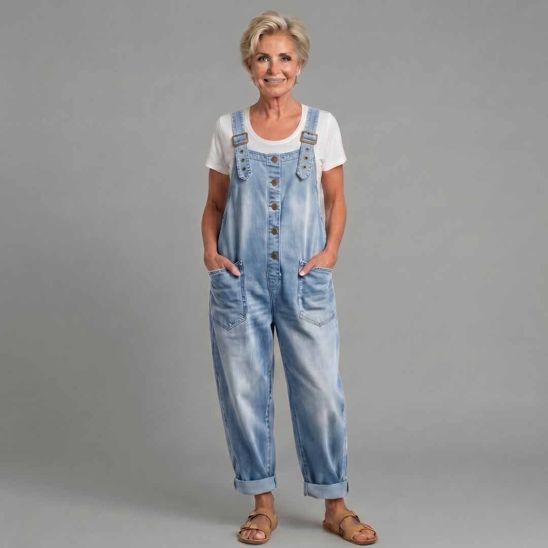 Malaga | Komfortabler Retro-Overall mit weitem Bein für jeden Tag