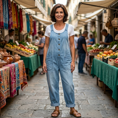 Malaga | Komfortabler Retro-Overall mit weitem Bein für jeden Tag
