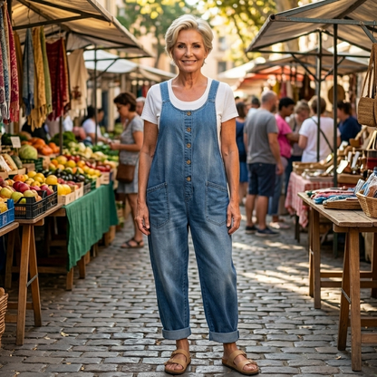 Malaga | Komfortabler Retro-Overall mit weitem Bein für jeden Tag