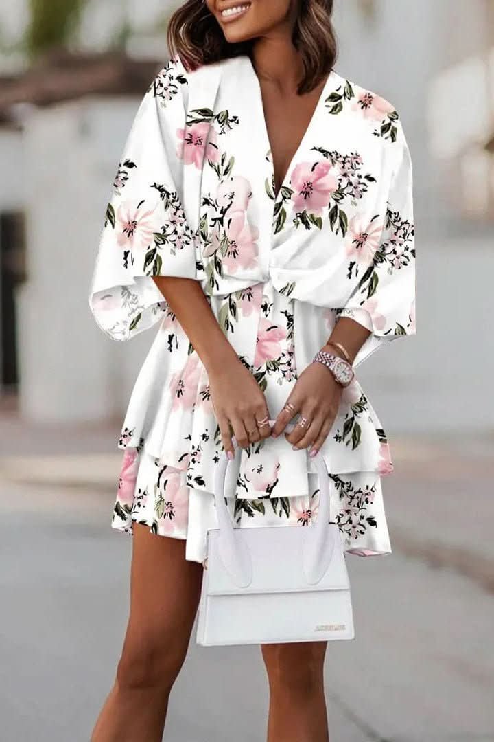 Maya | Farbenfrohes Und Luftiges Tropical-Minikleid Im Boho-Stil