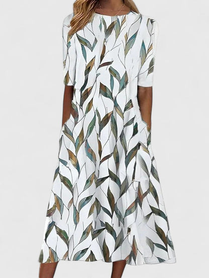 Lea | Midikleid mit sommerlichem Blumendruck und Stretch-Gewebe