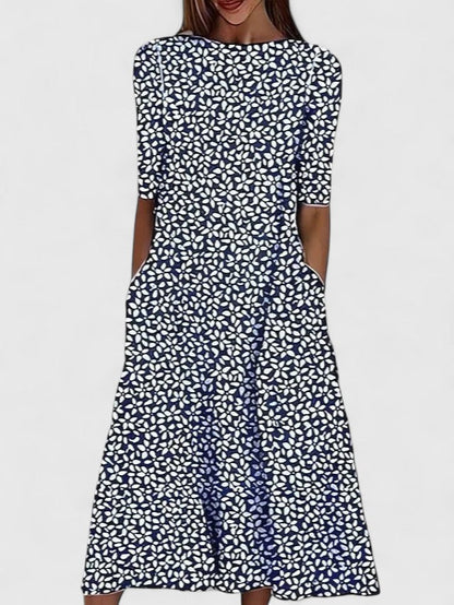 Lea | Midikleid mit sommerlichem Blumendruck und Stretch-Gewebe