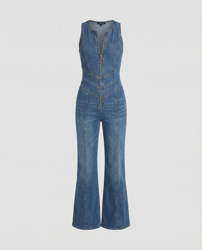 Katrin | Figurbetonter Denim-Jumpsuit mit Retro-Charme