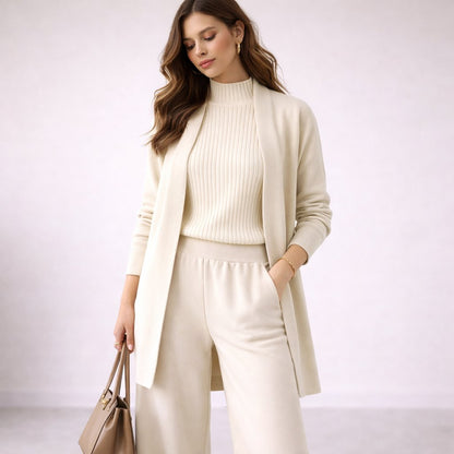 Hannah | Luxuriöses Und Elegantes Dreiteiliges Strick-Lounge-Set