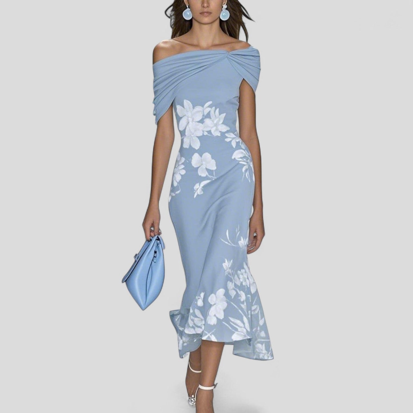 Emma | Luftiges Midikleid mit modernem Print und fließender Passform