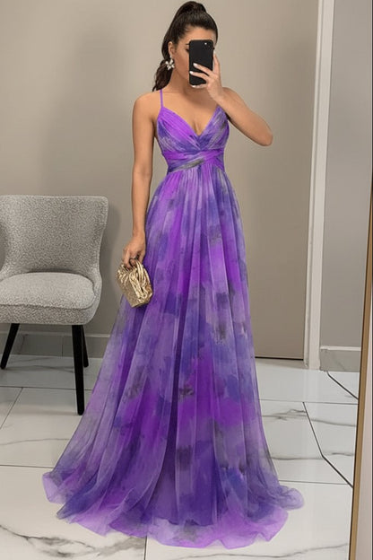 Mila | Maxikleid mit Aquarell-Blumenmuster und Tüllrock