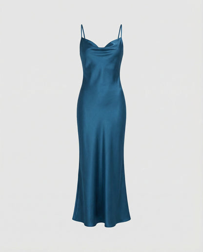 Elena | Elegantes Satinkleid mit verstellbaren Trägern