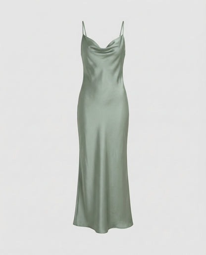 Elena | Elegantes Satinkleid mit verstellbaren Trägern