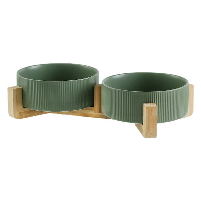 Paw Room™ Futternapf-Set auf Holzbasis