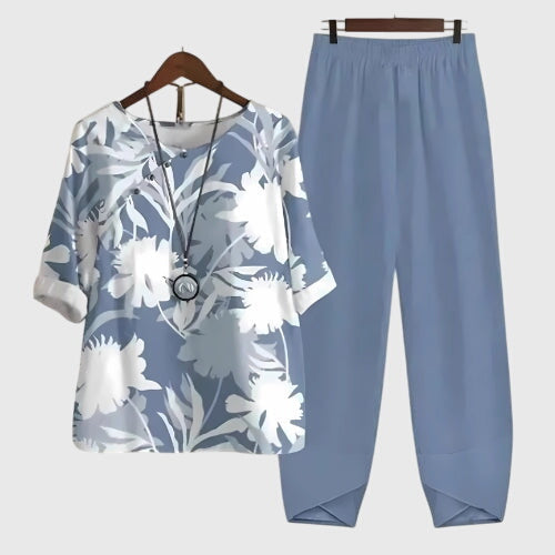 Luisa | Elegantes zweiteiliges Set mit künstlerischem Print