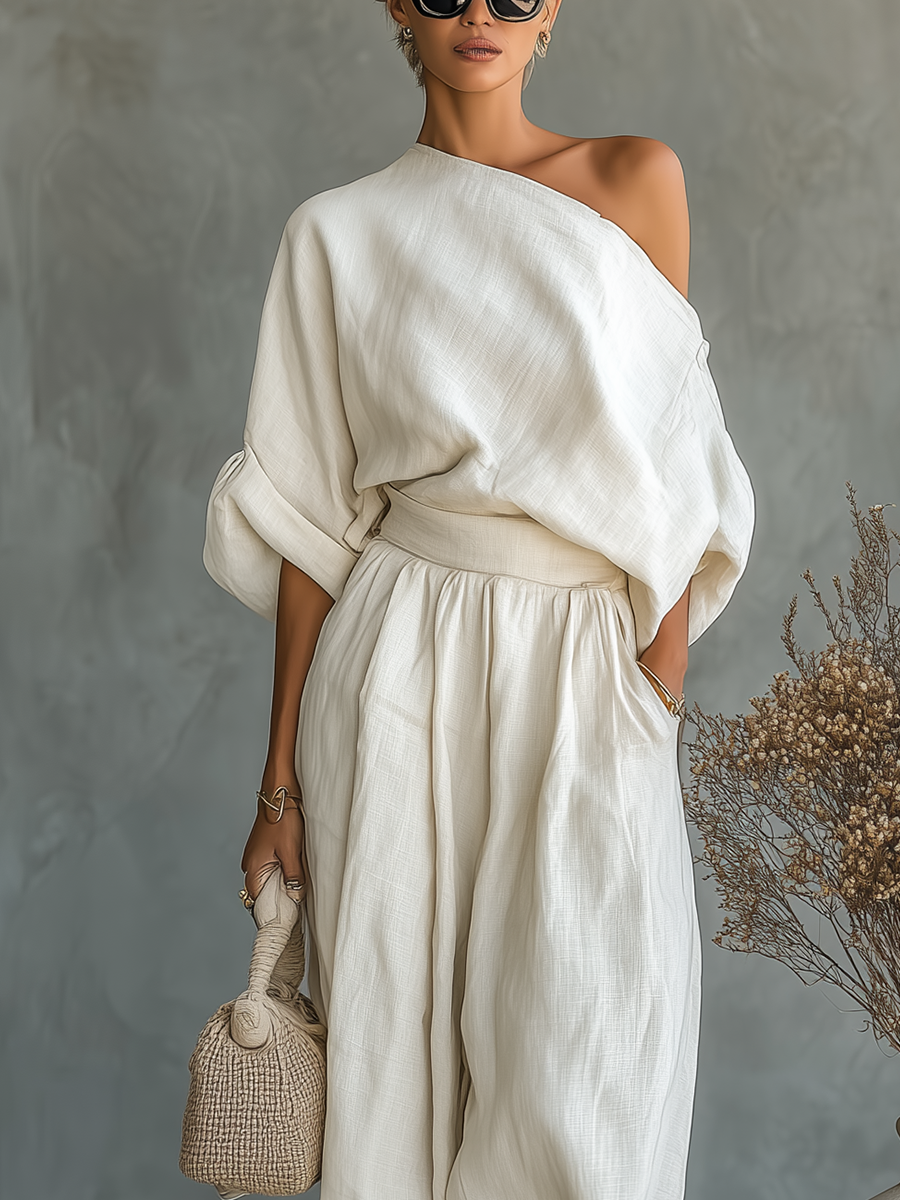 Jennifer | Elegantes und schulterfreies zweiteiliges Hosen-Set