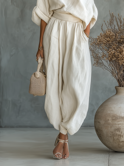 Jennifer | Elegantes und schulterfreies zweiteiliges Hosen-Set