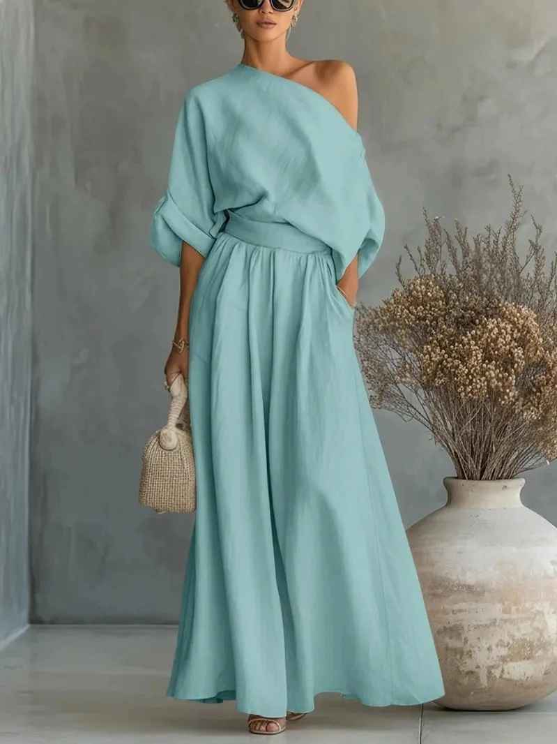 Jennifer | Elegantes und schulterfreies zweiteiliges Hosen-Set