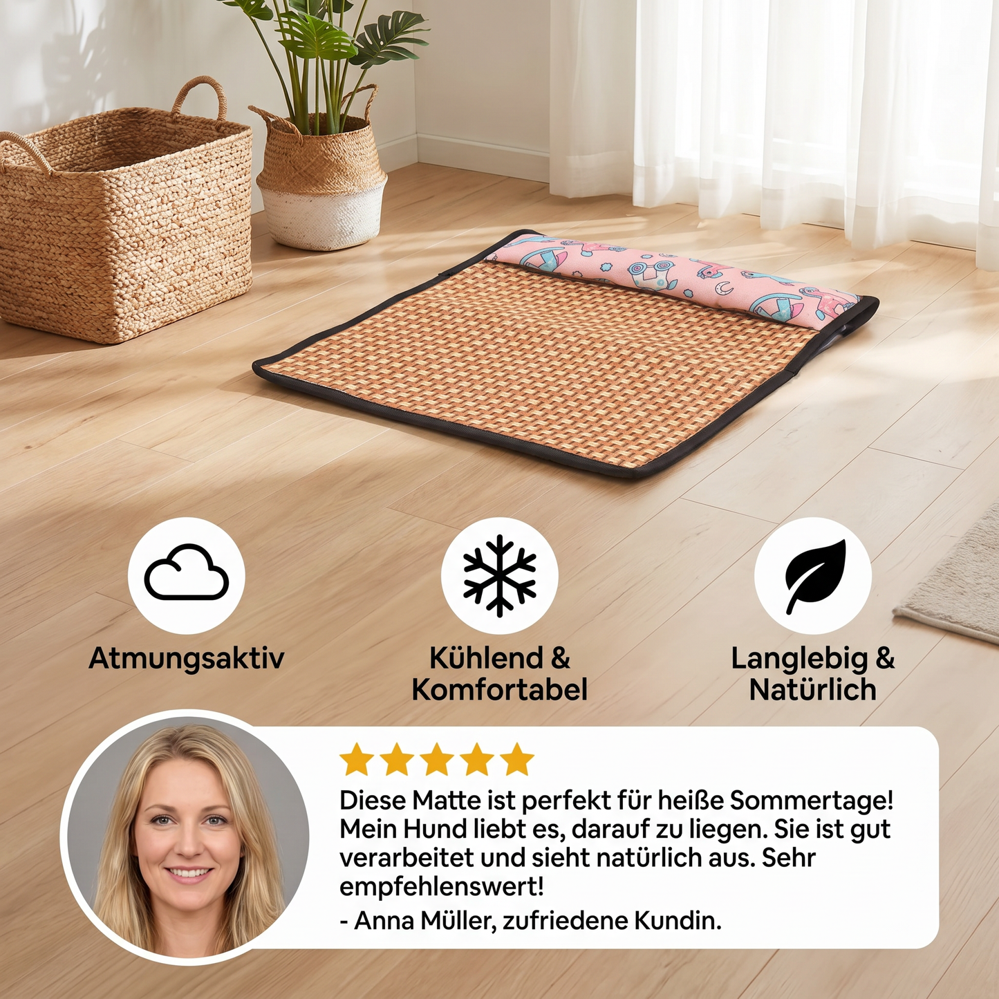 Paw Room™ Rattan-Kühlmatte für Hunde