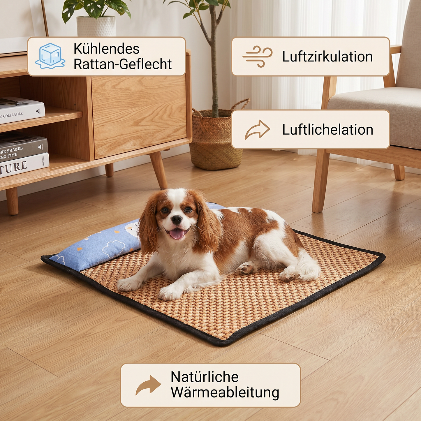 Paw Room™ Rattan-Kühlmatte für Hunde