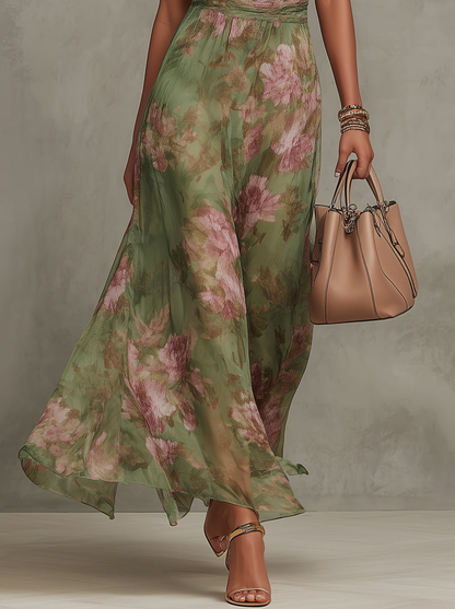 Livia | Maxikleid mit floralem Halter und elegantem Design