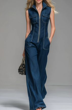 Leni | Bequemer & Stilvoller Damen Jeans-Jumpsuit