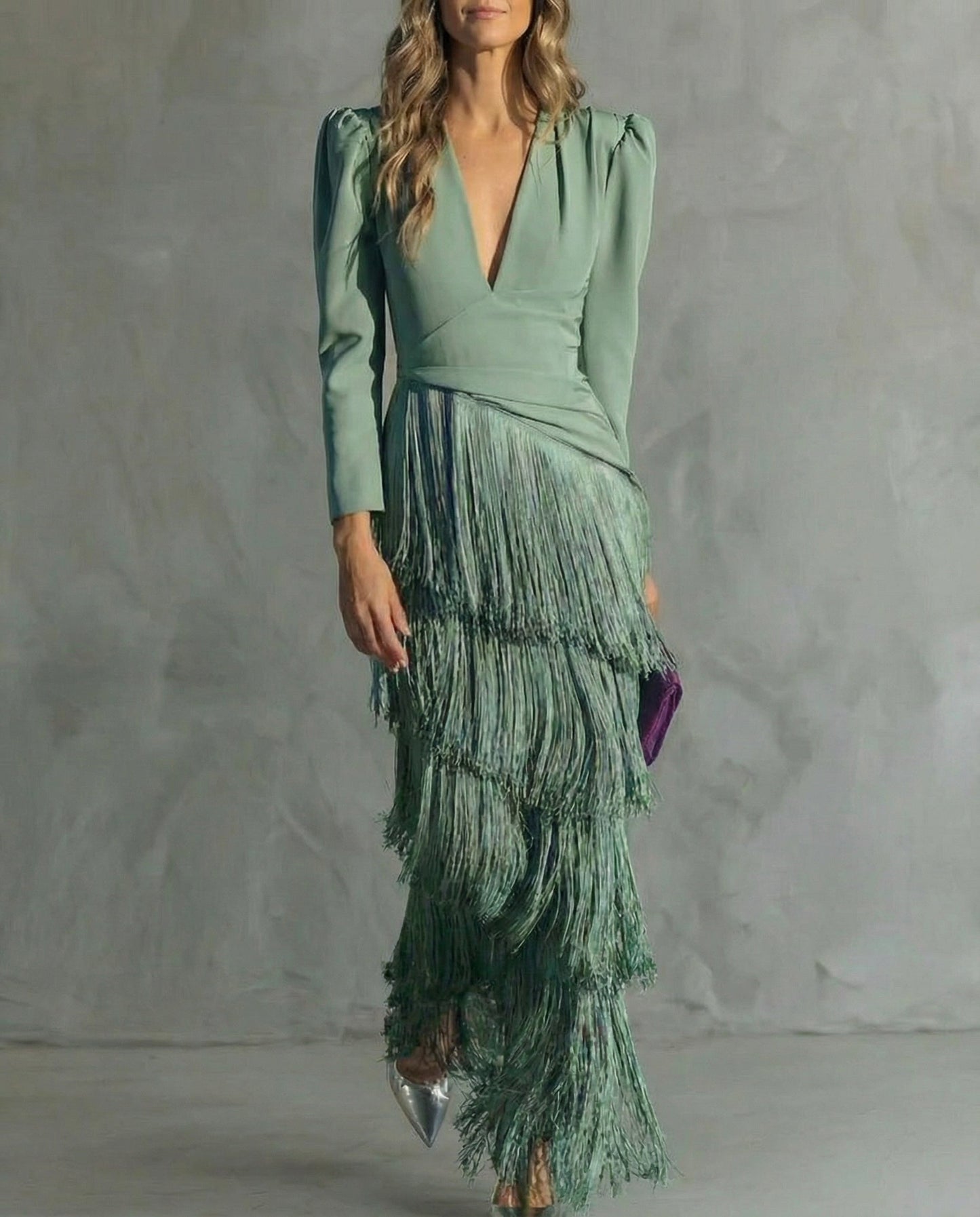 Chiara | Elegantes Kleid mit Fransenärmeln