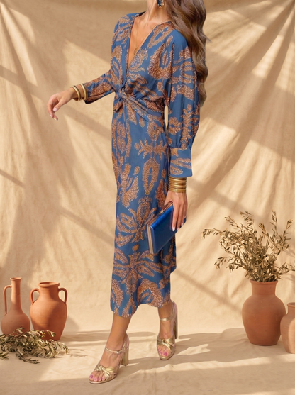 Celeste | Midi-Kleid Eleganz mit Blumenmuster