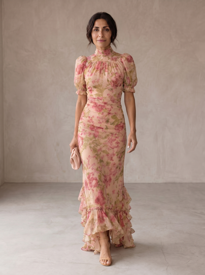 Rosario | Langes Blumenkleid aus Chiffon