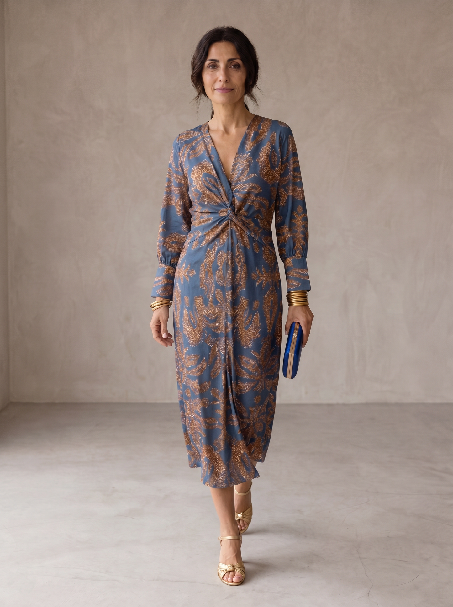 Celeste | Midi-Kleid Eleganz mit Blumenmuster