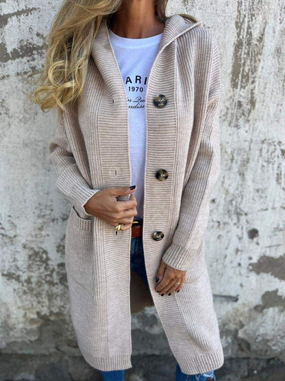 Ruby | Gemütlicher Longline-Cardigan mit Kapuze