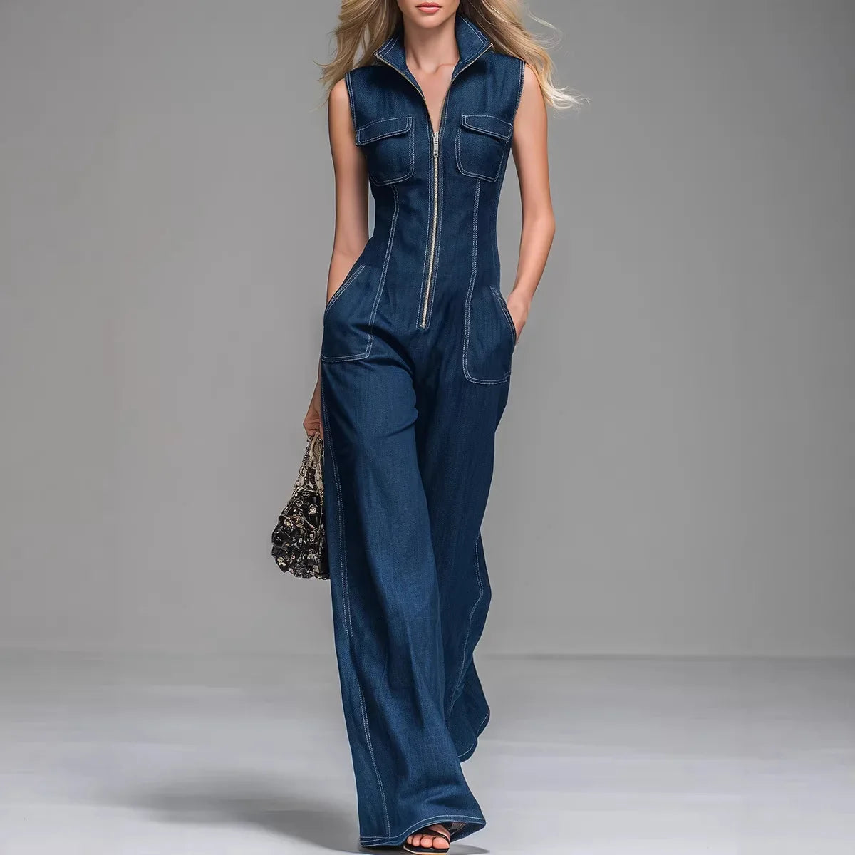 Leni | Bequemer & Stilvoller Damen Jeans-Jumpsuit