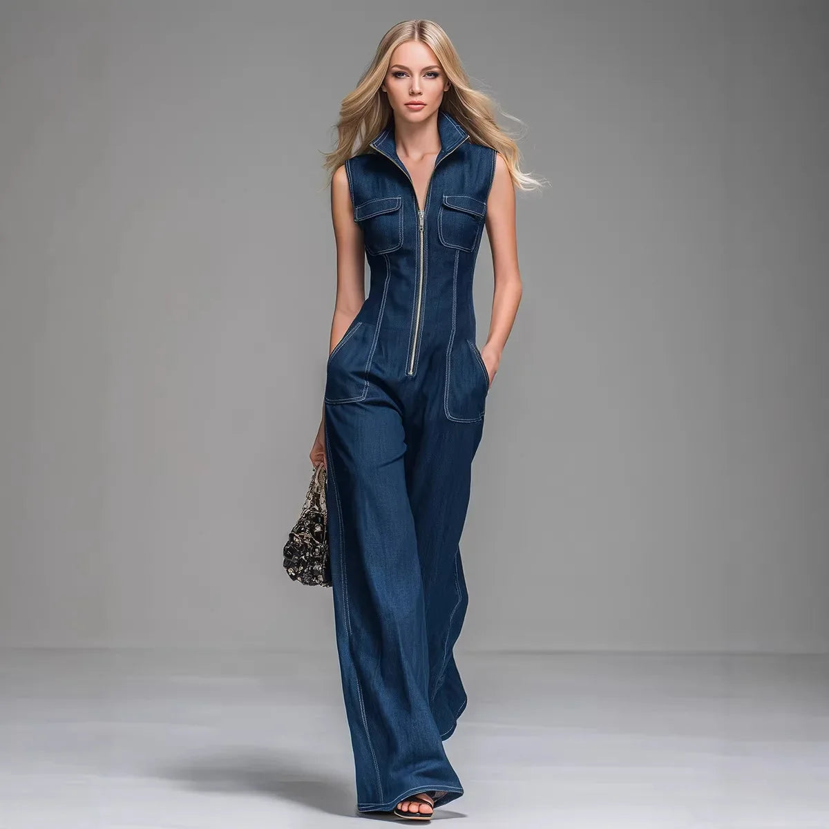 Leni | Bequemer & Stilvoller Damen Jeans-Jumpsuit