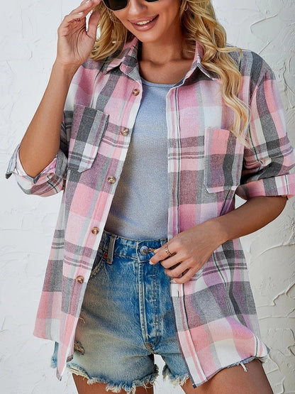 Eva | Kariertes Flanell-Cardiganhemd